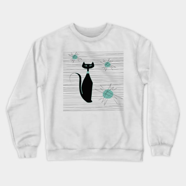 MCM Cat Starburst Design Crewneck Sweatshirt by Lisa Williams Design